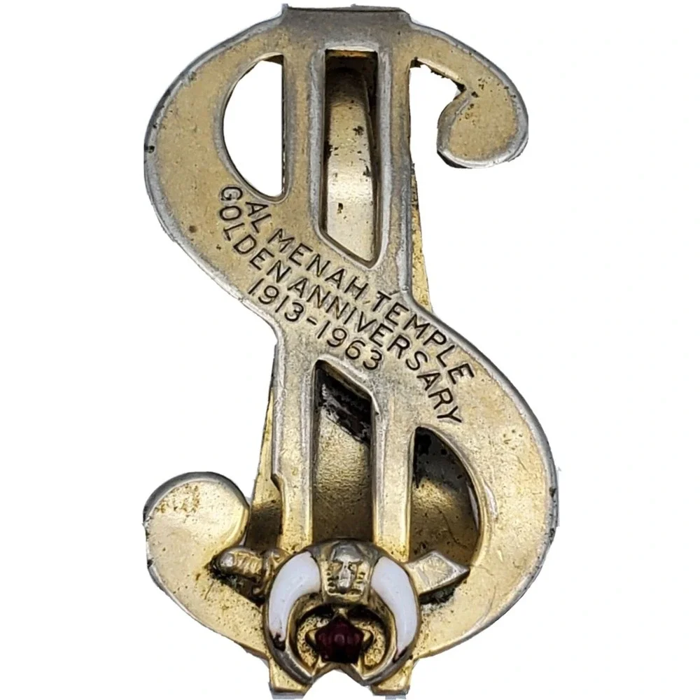 Nashville Masonic Temple 1913-1963 Anniversary Al Menah‎ Scimitar $ Money Clip